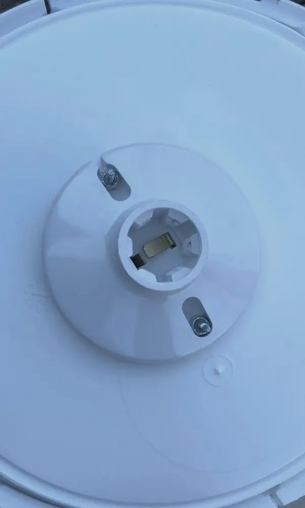 light bulb fixture attached to lid