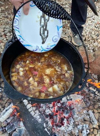 Easy Campfire Dutch Oven Beef Stew - Frugal Camping Family