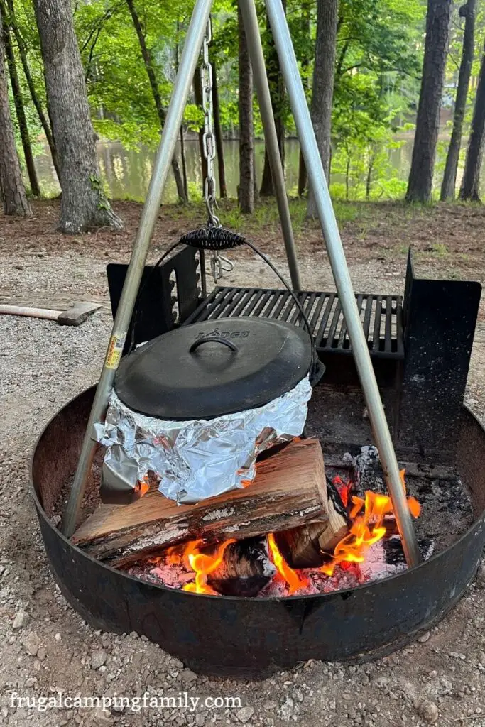 dutch oven over campfire