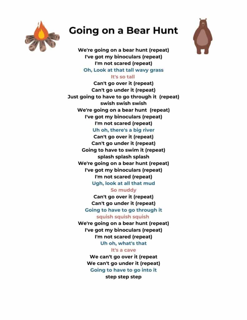 bear hunt song lyrics