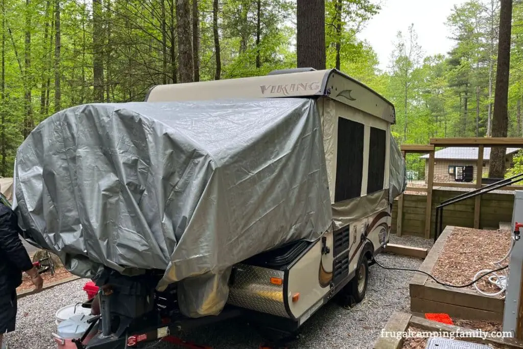 DIY bunk end cover for popup camper