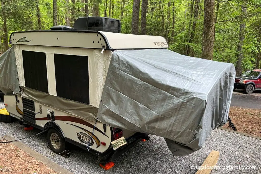 DIY bunk end covers made from tarps