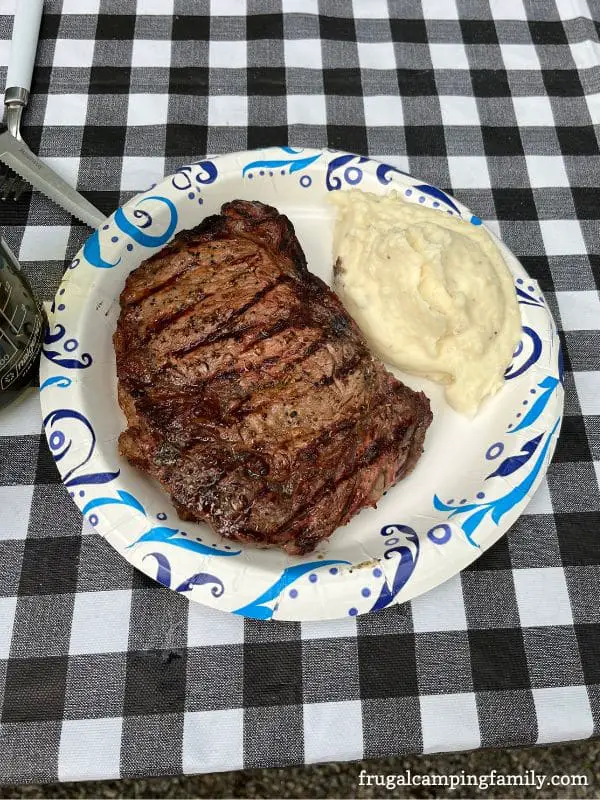 grilled steak and mashed potatoes