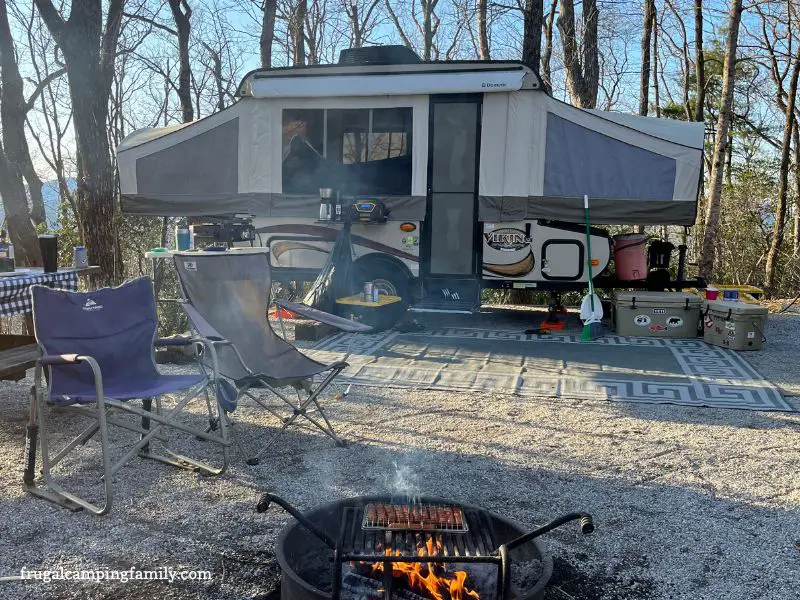 popup camper at black rock mountain state park