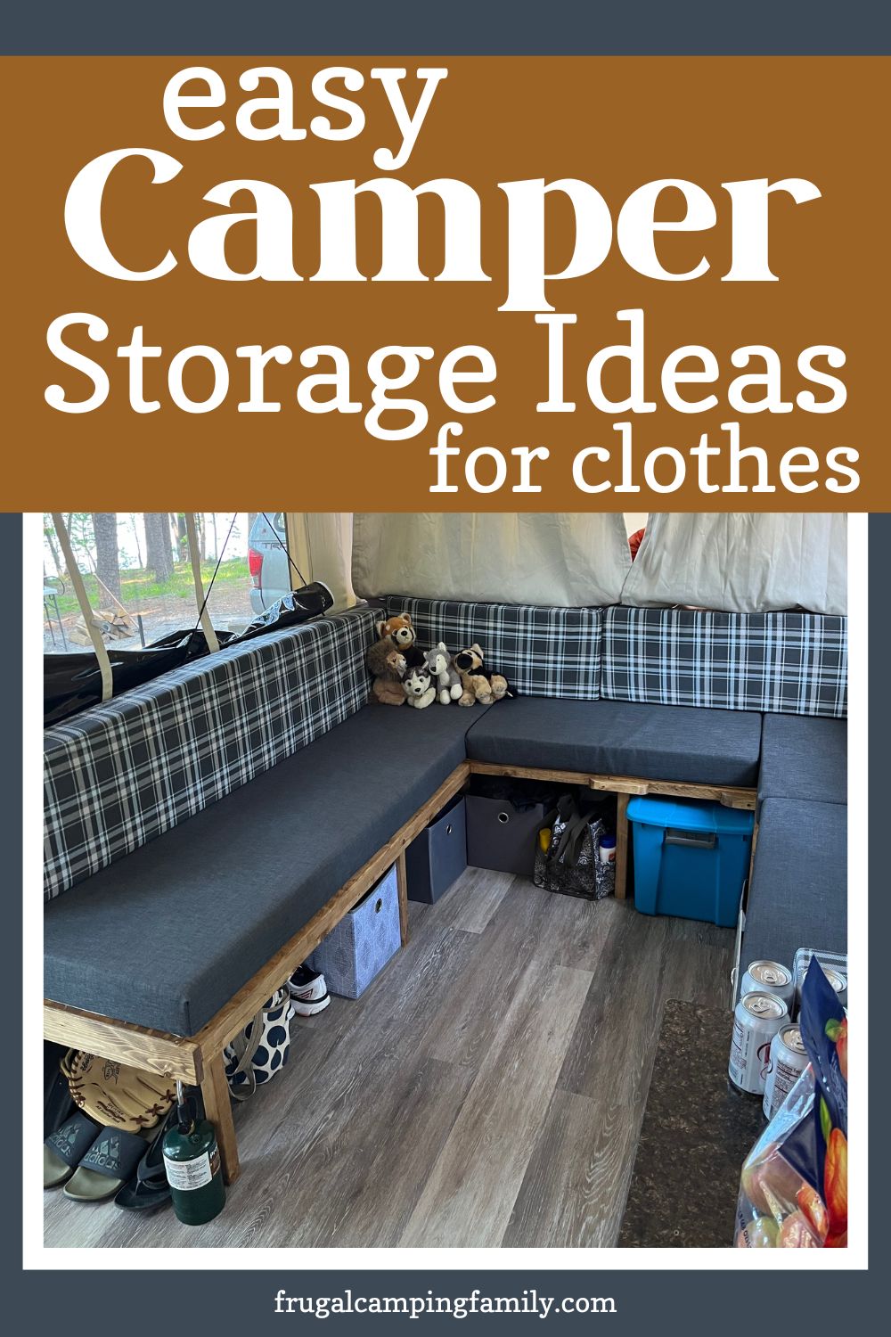 Easy Camper Storage Ideas and Tips for Clothes - Frugal Camping Family